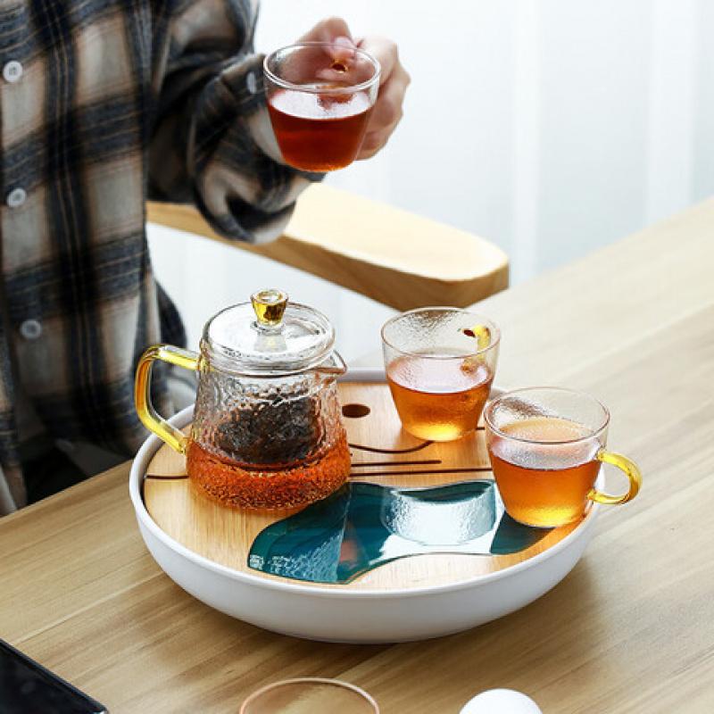 苏氏陶瓷 J0271 玻璃干泡组(玻璃壶*1品茗杯*4干泡盘*1) 6件套 (单位:套)