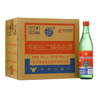 牛栏山二锅头 绿牛二 56度绿瓶 500mL*12瓶装 清香型白酒 整箱