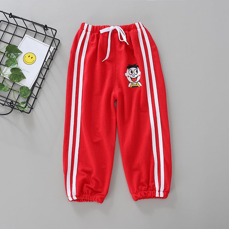 裤子童装宝宝裤子男儿童防蚊裤小孩裤子男22建议身高110120cm红色旺仔