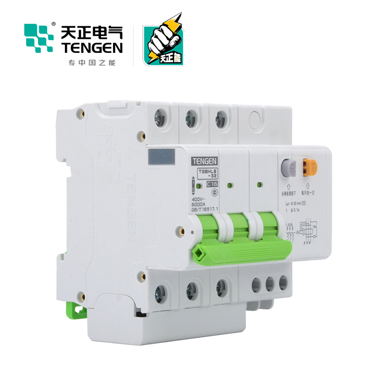 天正电气瑞彩系列 TGBHLE-32 空气开关 3P D32A 30mA 335022300378 微型漏电保护断路器