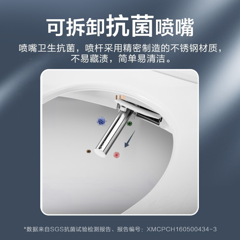 海尔(Haier)卫浴官方旗舰智能马桶盖暖风烘干即热抗菌座圈多种清洗模式家用坐便器盖板V3-200