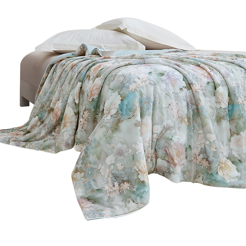 梦洁家纺 针织凉感印花夏被:小凉方 150x200cm高清大图