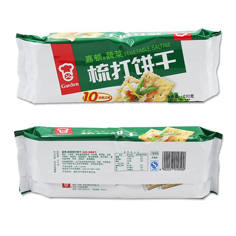 嘉顿 梳打饼干(蔬菜)230g/袋