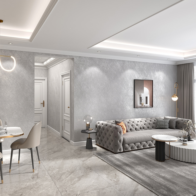 硅藻泥无缝墙布阿斯卡利全屋卧室客厅背景新款轻奢北欧风现代简约素色
