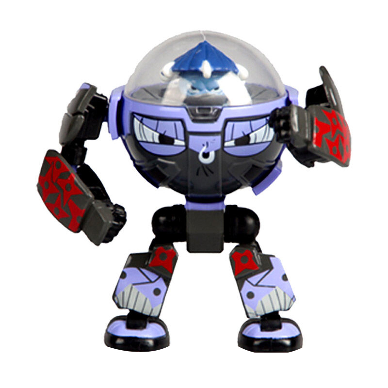 自营 灵动创想蛋蛋小子变形玩具可动公仔玩偶机器人弹射对战系列-寒峰