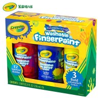 绘儿乐crayola 颜料3色可水洗手指画儿童学生安全涂鸦绘画55-1310