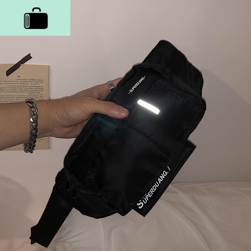 2020夏季新款潮牌百搭腰包男女韩版潮流休闲情侣斜挎包时尚单肩包NEW LAKE男士斜挎包