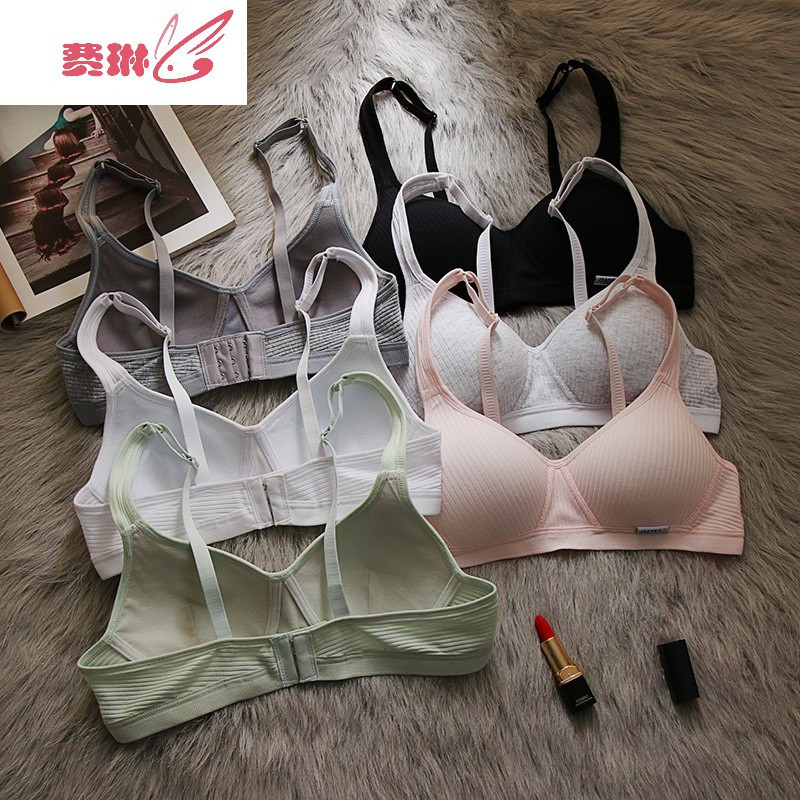 时尚韩版螺纹少女内衣学生文胸高中发育期薄款无钢圈 费琳胸罩