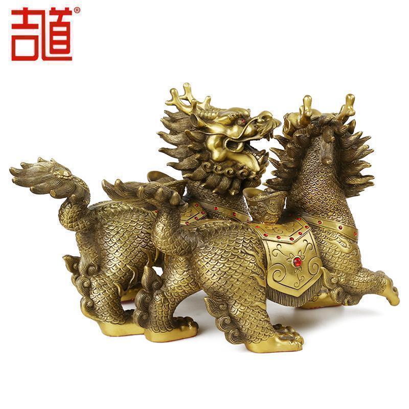 铜摆件大号一对铜火送子寓意铜元宝家居工艺品_182_164