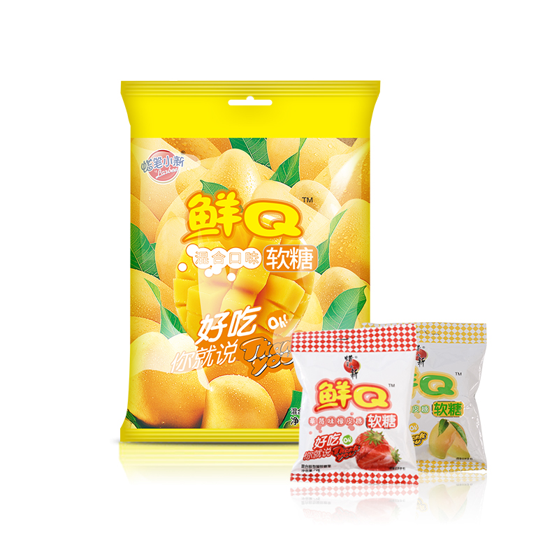 蜡笔小新鲜Q软糖混合口味458g果汁橡皮糖年货喜糖