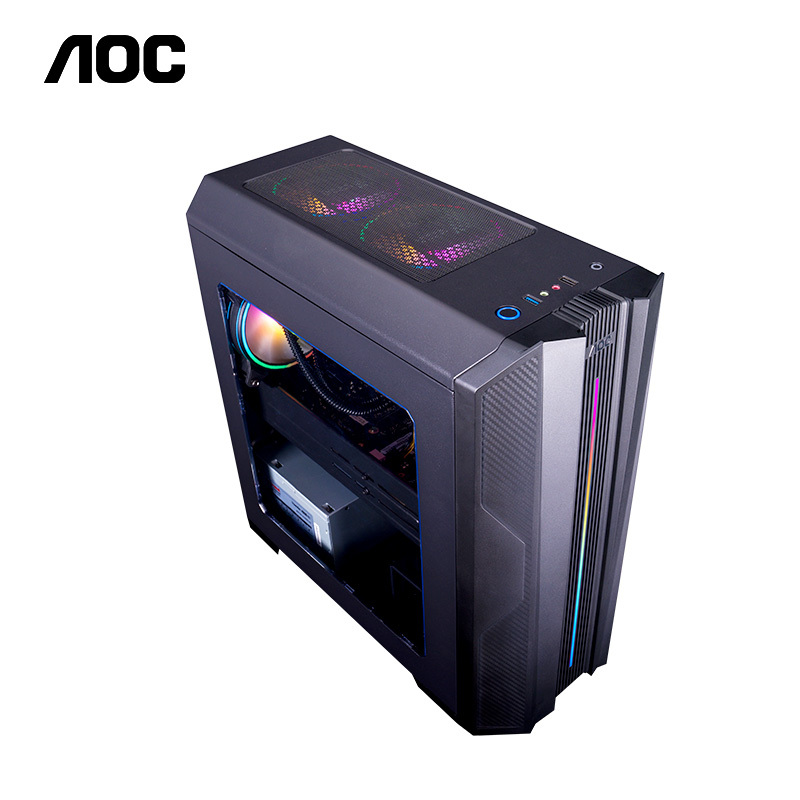 AOC 917电竞游戏设计i5 十代六核台式机品牌电脑套机27英寸 (i5 10400F 8G 256G 4G独显)