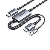 绿联 HDMI2.1转DP1.4转接线头8K60Hz高清视频连接线1.5米;35846