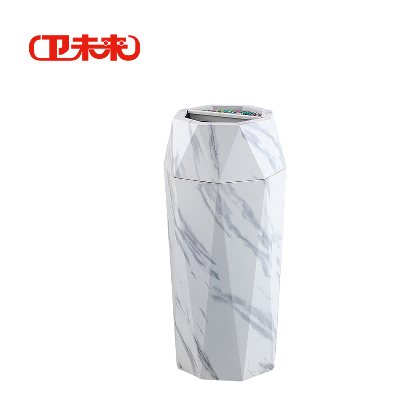 卫未来 商用垃圾桶 优雅白大理石 个高清大图