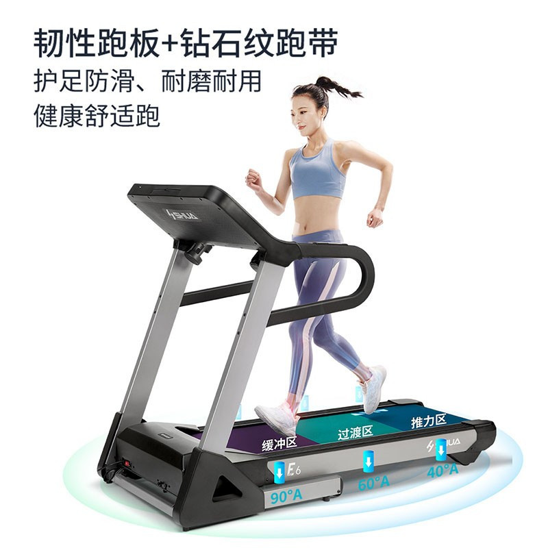 舒华(SHUA)跑步机家用 智能跑步机E6 智能语音操控 可折叠室内健身器材健身房 SH-T3900-T2素墨黑