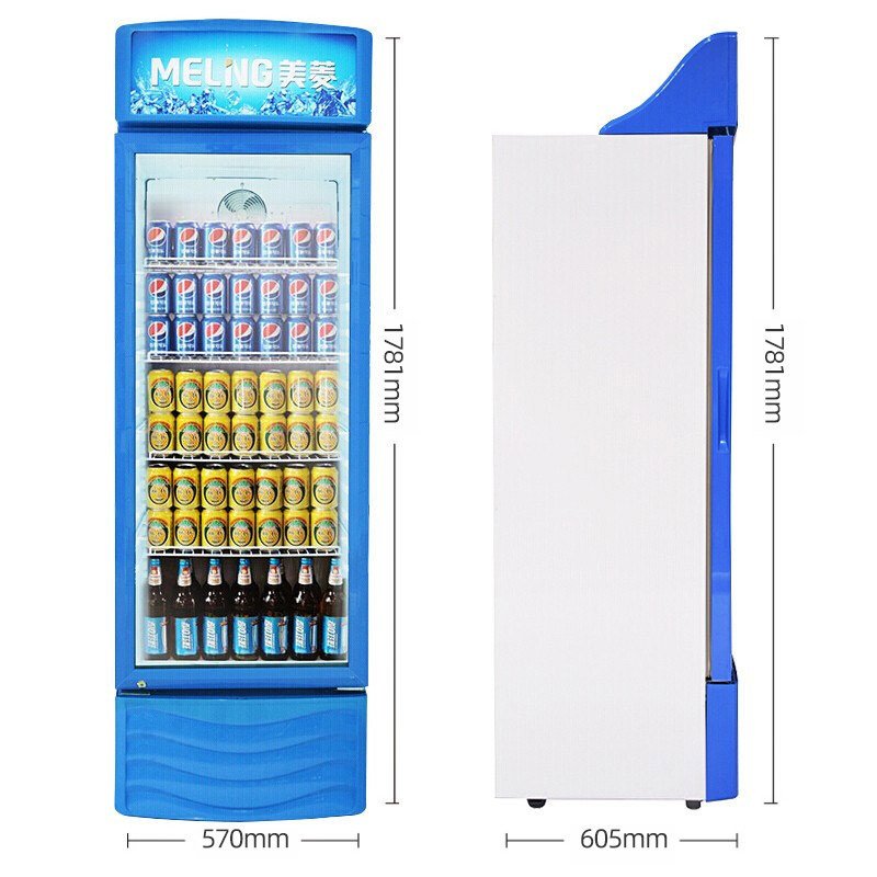 美菱(MELING)SC-318W商用展示柜 立式玻璃冷藏保鲜冰柜 单门饮料啤酒酸奶蛋糕水果陈列柜冷柜