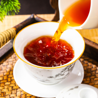 中茶普洱茶水蓝印熟紧压茶357g*7茶饼整提 云南布朗山产区普洱熟普茶叶