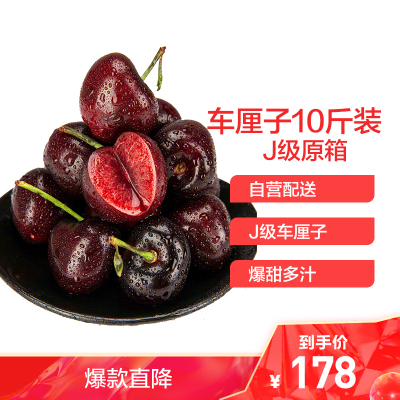 智利进口车厘子J级 5kg礼盒装 果径约26-28mm 新鲜水果礼盒