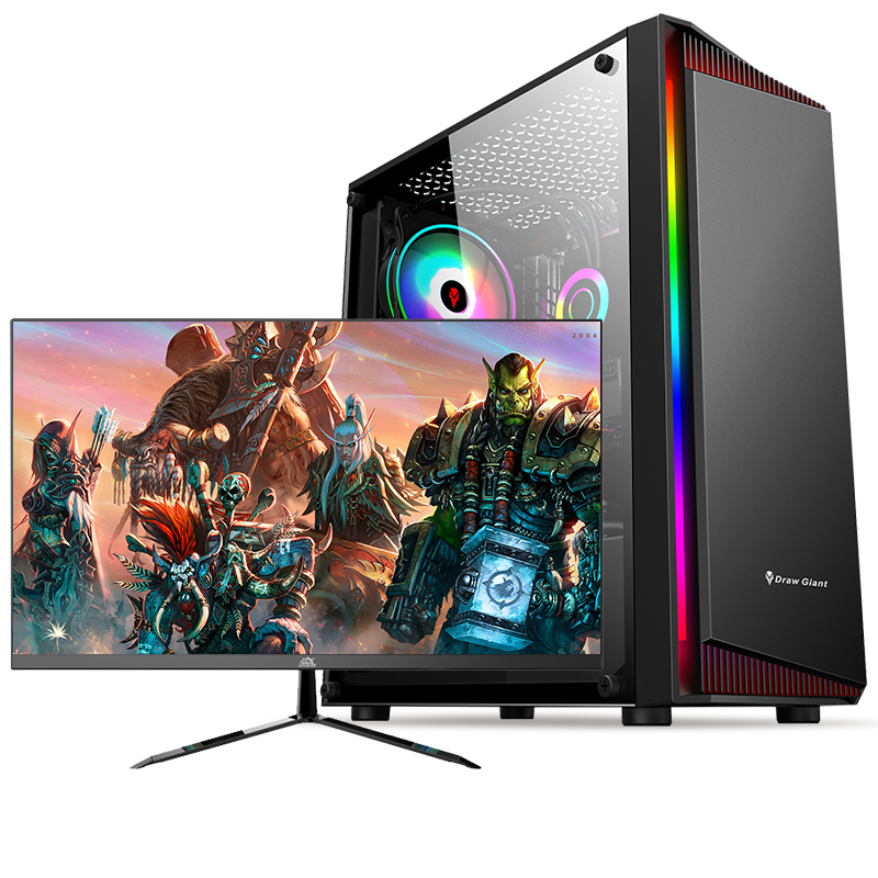铭能i9级十二核E5-2673V3/RTX2060S 8G独显/32G内存/512G固态 台式电脑 台式机 DIY组装机 电脑主机 组装电脑 家用办公学生游戏电脑台式+21.5英寸