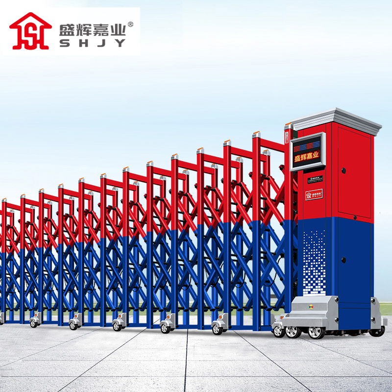 盛辉嘉业 智能伸缩门分段大门电动平移门消防铝合金伸缩段滑门庭院大门定制每米 消防伸缩门1