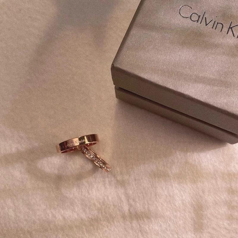 戒指女ins不掉色小ck对戒情侣戒指刻字满天星素圈男女情人节礼物素圈