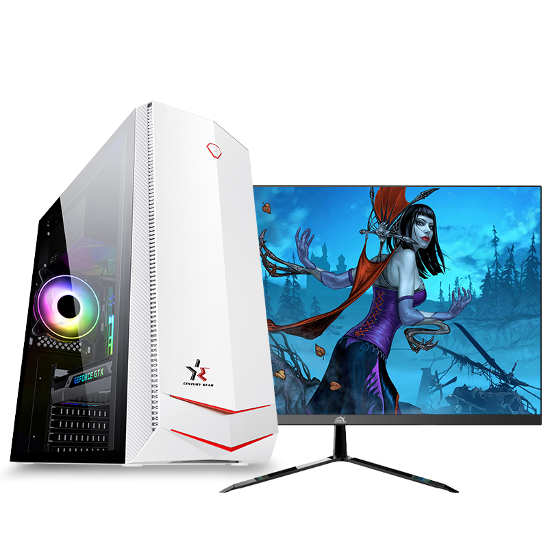 铭能 i9级十核E5-2670v2/GTX1650 4G独显/16G内存/480G高速固态 台式电脑 台式机 电脑主机 组装电脑 家用办公商务学生游戏电脑DIY组装机+21.5英寸高清大图