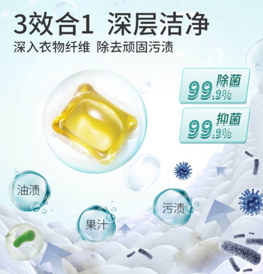 舒蕾 三效合一波卡莉香精油香氛除菌浓缩洗衣凝珠30颗(240g)高清大图