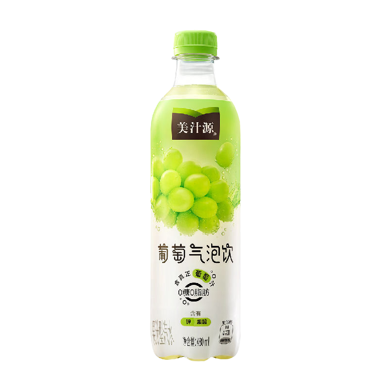 可口可乐美汁源无糖气泡水0卡0脂肪汽水碳酸饮料480ml*12瓶整箱