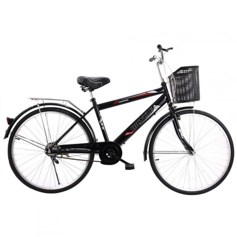 实心胎免充气复古自行车成人轻便城市通勤26寸高清大图