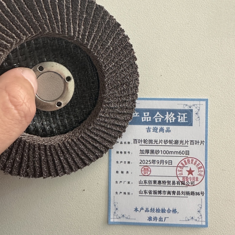 吉迎尚品 百叶轮抛光片砂轮磨光片百叶片 多规格 片 加厚黑砂100mm60目
