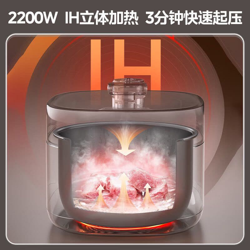 美的电压力锅5L家用速嫩感双胆IH全自动智能预约0涂层煲汤煮饭电饭煲高压锅补贴S5177K图片