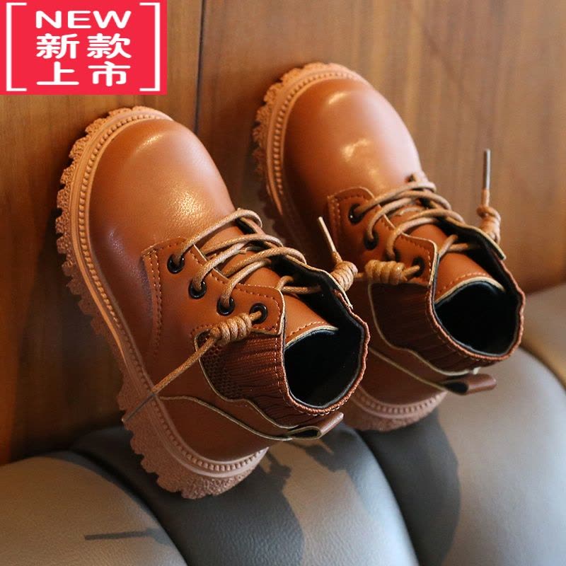 可莉允儿童马丁靴男童秋季新款女童靴子短靴黑色单靴春秋中小童宝宝鞋子图片