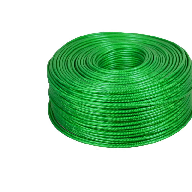 包塑包胶透明镀锌钢丝绳子大棚葡萄架遮阳网带皮软拉线 8mm-100米