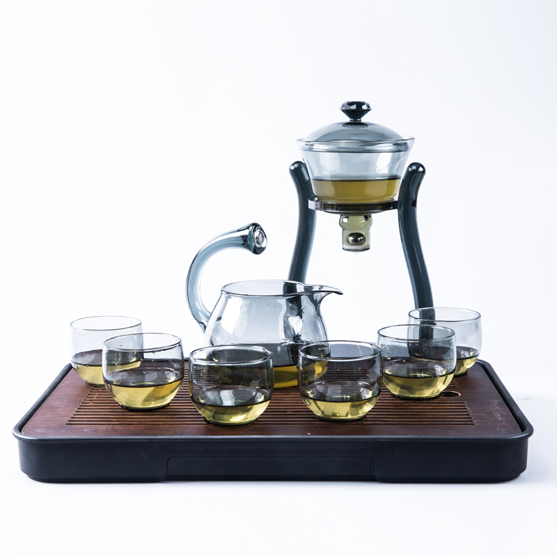 家用懒人泡茶神器磁吸感应泡茶壶玻璃自动冲茶器功夫茶杯茶具套装带茶盘