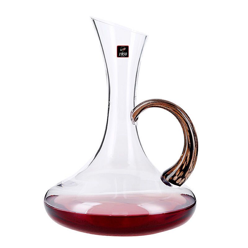 1950(RCOMS1950) 黑金把醒酒器 LH019 手工吹制 水晶玻璃器皿 红酒醒酒器 分酒器 750ml