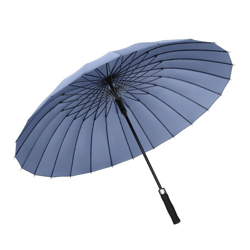 美度(MAYDU)24骨雨伞自动男士商务晴雨伞半自动超大长柄防风雨伞双人直杆伞 M7003 雾霾蓝