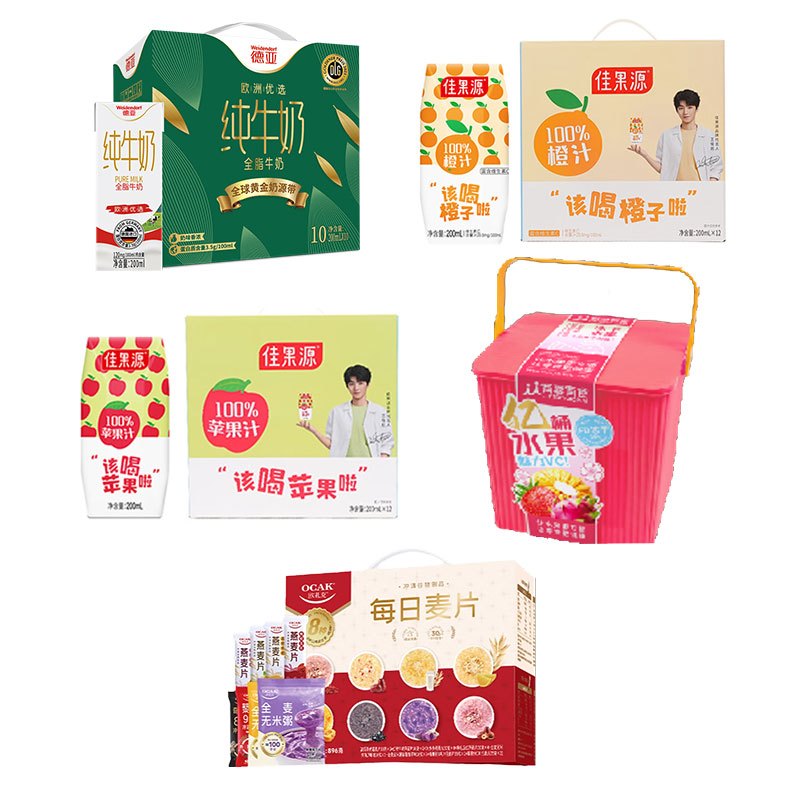 德亚/佳果源/欧扎克/有零有食 牛奶饮料零食 礼包套餐- 6800ml+904g高清大图