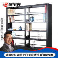 欧宝美钢制转印书架学校图书馆书店书籍室阅览室双面书架资料架一列二组五层 黑色