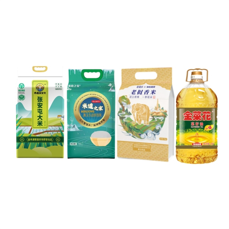 SN41 米油套餐 张安屯大米*1+ 老挝香米*1+冰玉生态清香米*1+金菜花纯香菜籽油*1