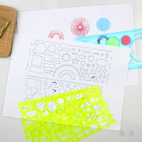 繁花曲线规万花尺魔幻套装百变多功能画画尺子齿轮绘画小学生儿童 万花尺1套绘画尺2把（颜色随机）