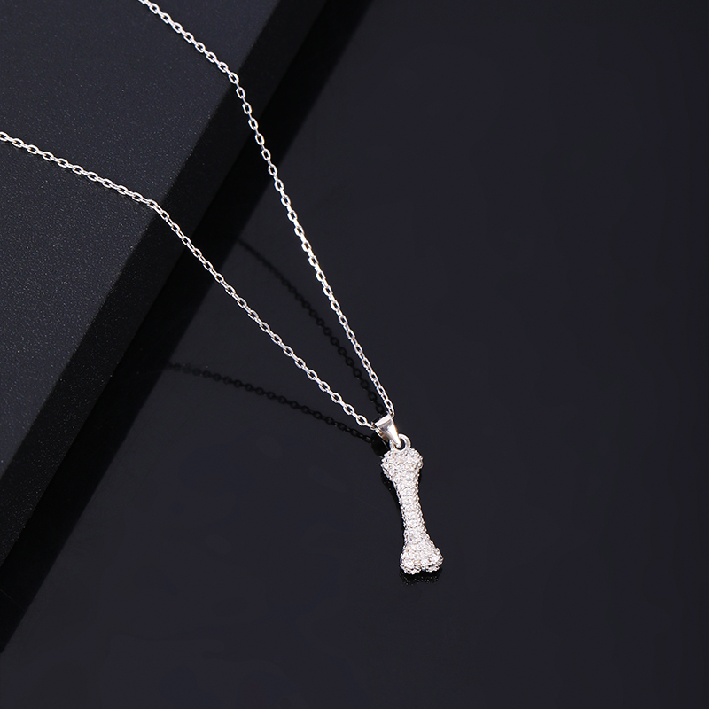 王一博同款骨头项链潮简约百搭毛衣链女狗骨头饰品锁骨链周边代言