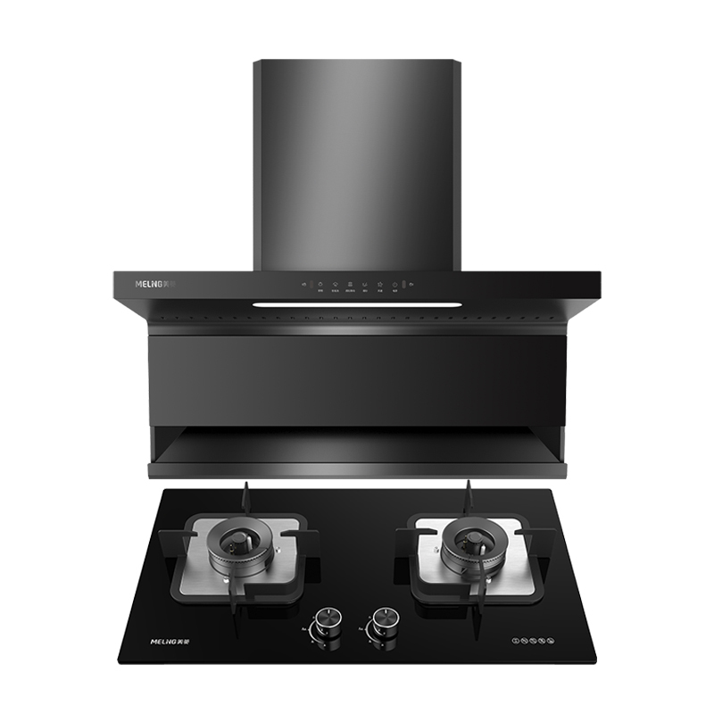 美菱meling家用7型顶侧双吸油烟机燃气灶套装my790gjztmz550k天然气烟