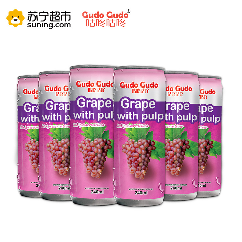 马来西亚咕咚咕咚葡萄果汁饮料1.44L(6*240ml)果汁