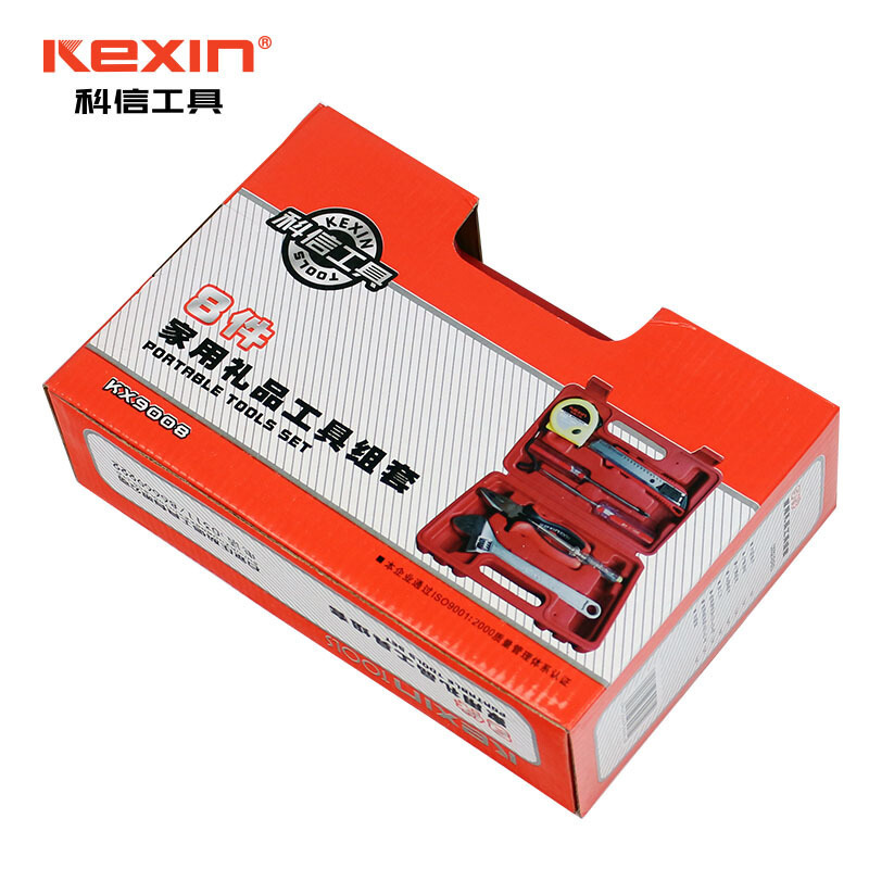 科信(kexin) 8件工具箱套装 家居维修组套 礼品工具组套 KX9008 1套