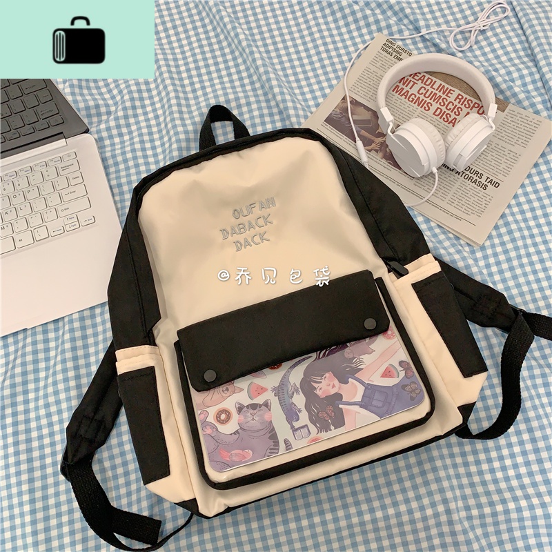 书包女韩版高中学生原宿ulzzang日系校园小清新背包初中生双肩包NEW LAKE高清大图