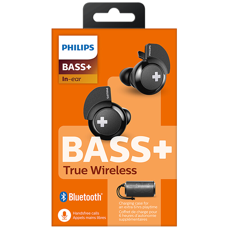 飞利浦（PHILIPS）真无线蓝牙耳机 迷你入耳式立体声耳麦 重低音游戏运动通用耳塞 SHB4385BK