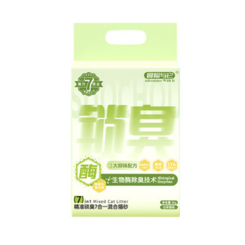 苏宁 冒险与它 混合猫砂 2kg*4袋 白茶香锁臭祛味