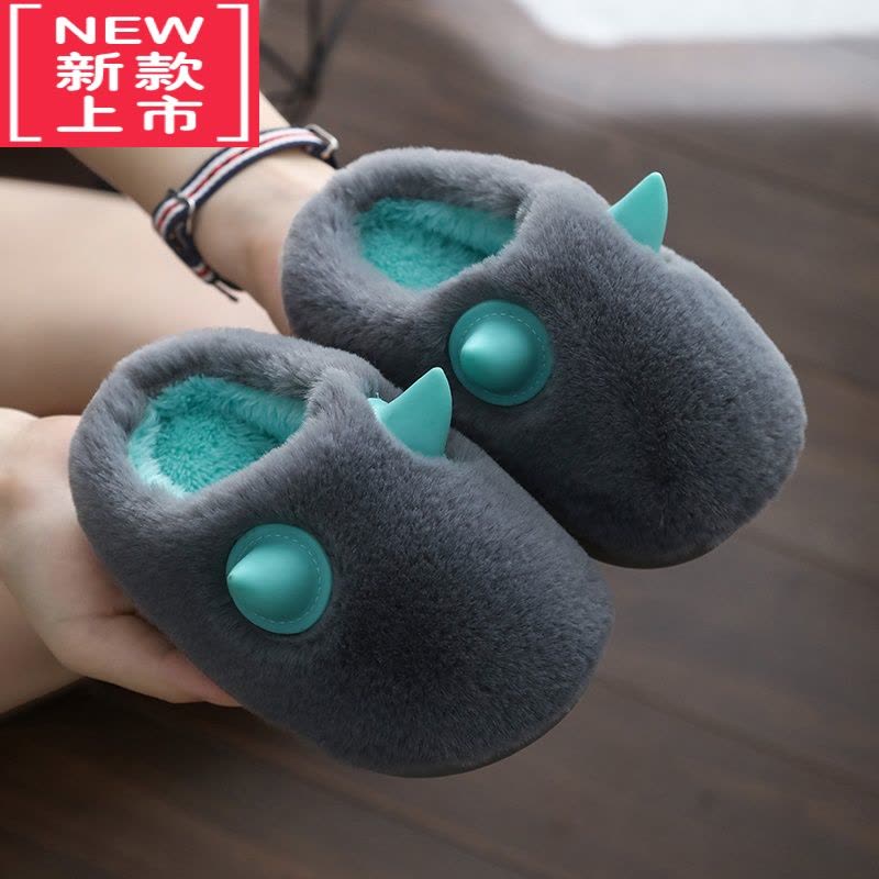 可莉允儿童棉拖鞋2022可爱秋冬季男孩女童家居室内防滑保暖宝宝包跟棉鞋图片