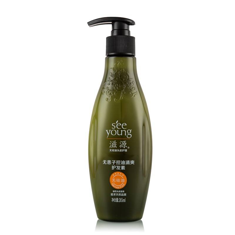 滋源无患子控油清爽护发素265ml(无硅油 温和清洁 调节水油平衡 男女士 油性头皮适用)瓶高清大图
