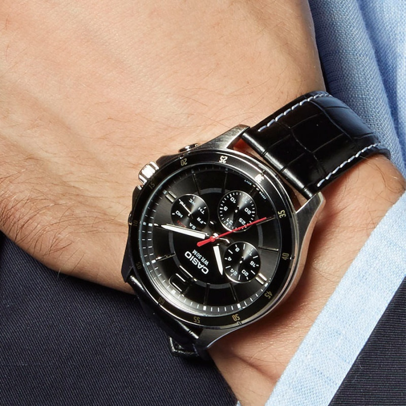 casio卡西欧手表美版正品钢带防水时尚商务石英表男士腕表mtp1303d