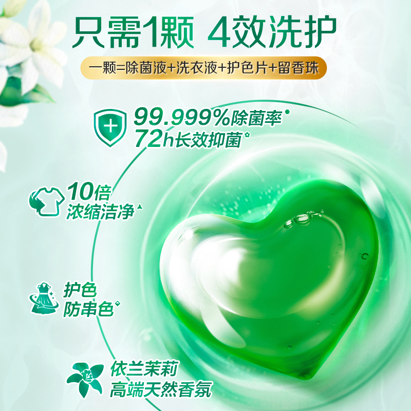 立白Liby 除菌净护天然洗衣凝珠248克(23+8颗)高清大图